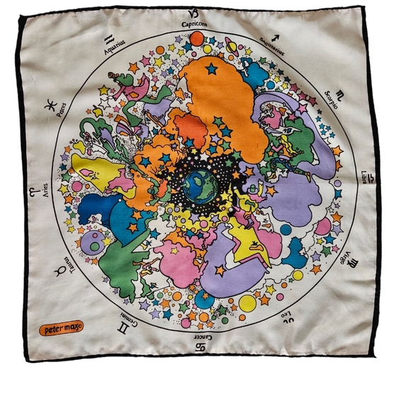 Peter Max Accessories - RARE! PETER MAX 1960s Zodiac Scarf